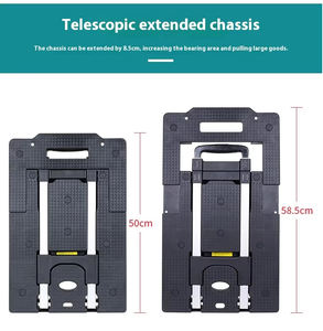 รถเข็นกระเป๋าเดินทางแบบพกพาพับเก็บได้รถเข็นสำหรับขนส่งสนามบินโรงแรมมีล้อขนาด7ล้อ - Product Image 5