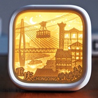 Lampe de nuit LED en papier découpé illustré, art populaire, décoration, souvenir de fête, cadeau personnalisé avec logo