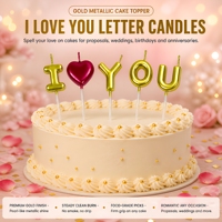 Bougies d'anniversaire en forme de lettre, finition dorée métallique, sans fumée, non toxiques, en cire de paraffine, bougies initiales pour gâteau, vente en gros