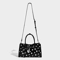 Sac fourre-tout à pois en PU tendance pour femme - Style chic européen-américain avec fermeture magnétique et design de luxe léger