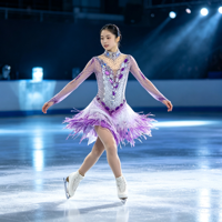 Costume de patinage artistique à franges dégradé violet et blanc, col montant, dos ouvert, strass, manches longues, pour adultes et enfants, compétition de danse sur glace
