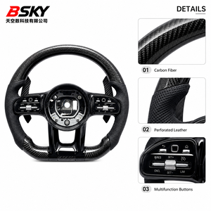 Volante Deportivo de Fibra de Carbono de Alta Calidad para <span class=keywords><strong>Mercedes</strong></span>-Benz C E S CLA <span class=keywords><strong>G</strong></span> <span class=keywords><strong>LA</strong></span> GLC GLE <span class=keywords><strong>G</strong></span> LS W205 W213 W222 W177, en Cuero - Product Image 1