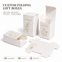 Pochettes pliables en kit, tableau blanc monobloc, estampage à chaud feuille d'or motif floral, emballage écologique et recyclable pour