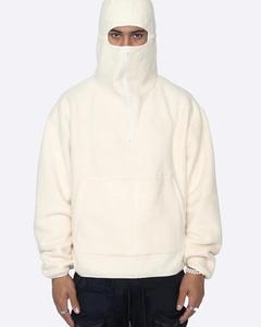 Sweat-shirt à capuche surdimensionné pour homme en polaire sherpa avec fermeture éclair, broderie de masque <span class=keywords><strong>ninja</strong></span>, impression 3D personnalisable, taille XL, hiver - Product Image 2