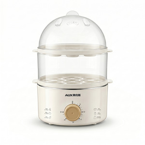 AUX <b>Electric</b> Egg <b>Steamer</b> Double Layer Transparent Lid 30 Min Timer Home Kitchen Use - Product Image 2