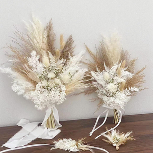 <span class=keywords><strong>Bouquet</strong></span> de <span class=keywords><strong>fleurs</strong></span> <span class=keywords><strong>séchées</strong></span> naturelles en palmier pour mariage et décoration de la maison pour la fête des mères - Product Image 4