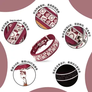 신제품 도매 클래식 스타일 반사형 개 목걸이, 중대형견용 야외용 반려동물 목걸이, 통기성 및 조절 가능 - Product Image 3