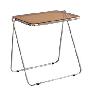 Mesa de centro plegable, mesa auxiliar pequeña para sala de estar, dormitorio, estilo nórdico, marco de Metal plegable, parte superior blanca - Product Image 5