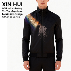 Custom High Quality Color Changing <b>Jacket</b> <b>Men</b> Reflective Rainbow Windbreaker OEM Waterproof <b>Light</b> Sensitive Bomber <b>Jacket</b> - Product Image 2