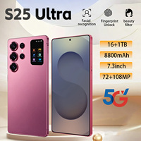 S25 Ultra 5G Smartphone Android 15 7,3 Zoll HD-Display 16GB RAM 1TB ROM 72MP 108MP Kamera 8800mAh Rückdisplay Dual-SIM