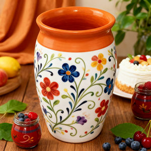 Tradicional hecho a mano de cerámica de barro mexicano arcilla roja auténtico Cantarito De Barro Fiesta Jarritos Mexicanos - Product Image 6