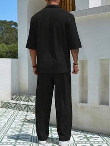 Nuevo conjunto de pantalones para <span class=keywords><strong>hombre</strong></span>, camisa de manga S Rt y traje de pantalones largos, cárdigan irregular para <span class=keywords><strong>hombre</strong></span>, conjuntos de dos piezas, trajes para <span class=keywords><strong>hombre</strong></span> - Product Image 5