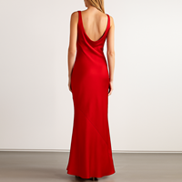 Robe maxi en satin rouge élégante pour femmes, chic et luxueuse, de haute qualité, sur mesure