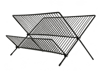 Égouttoir à vaisselle pliable en fil de fer, égouttoir compact et pliable pour bols et assiettes, organisateur de cuisine gain de place