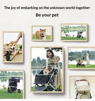 Poussette pour animaux de compagnie SML Deluxe avec une capacité de 22 kg, peut contenir 2 animaux