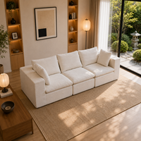 Sofa Modular 3 Dudukan Terkompresi dalam Kotak, Kain Lembut Busa, Kompresi Vakum, Perabot Rumah