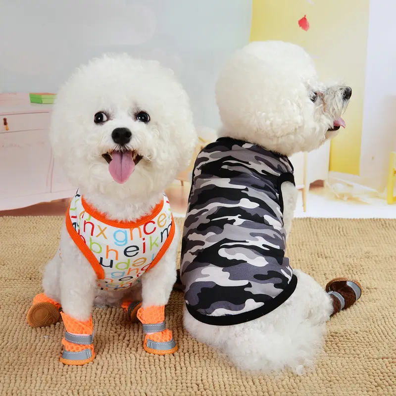 Pet Apparel Accessories Lovely Small Animal Printed Cotton Clothes Dogs Summer Vests