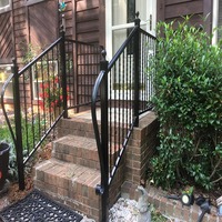 Rampe en métal galvanisé HDP noir utilisé commercialement pour les balustrades et les mains courantes en fer forgé de pont