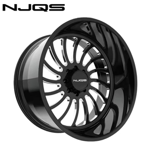 Jantes forgées NJQS Super Single 22x12 22x14 24x12 24x14 26x16 <span class=keywords><strong>4x4</strong></span> Tout-terrain 8x170 8x180 8x6.5 6x5.5 Noir brillant pour camion - Product Image 1