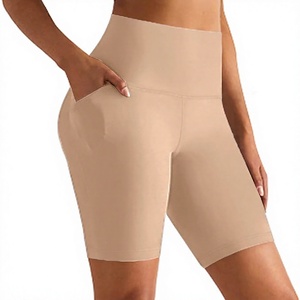 Shorts de cycliste pour femme fabriqués par OEM avec poches - Taille haute, effet ventre plat, pour yoga, entraînement, course à pied, gym, en Spandex - Product Image 2