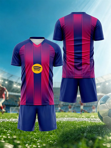 <span class=keywords><strong>Ensemble</strong></span> de maillot et short de football style <span class=keywords><strong>Barça</strong></span> pour homme, séchage rapide, uniforme d'entraînement de football - Product Image 3