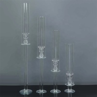Ensemble de 4 supports de chandelier cylindriques en verre K9 transparent faits à la main, à fixer au mur, pour les activités religieuses, la décoration de Noël à la maison