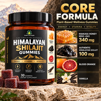Gummies de Shilajit 30 unités pour adultes, les plus vendues – Complément énergétique naturel OEM pour le bien-être quotidien