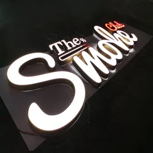 Placa de sinal led de alta qualidade, 3d, acrílico, personalizada, loja de letras, sinal de propaganda, à prova d' água, alfabeto