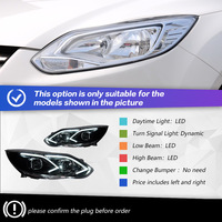 Faros Delanteros Modificados LED para Ford Focus MK3 2012-2014, Accesorios para Automóviles, Luces Delanteras DRL, Lámpara Frontal, Lente de Proyector