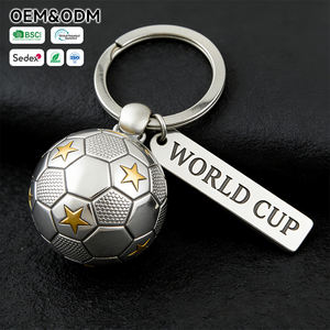 سلسلة مفاتيح معدنية مصقولة بنمط كرة القدم للمشجعين هدية تذكارية - Product Image 5