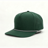 Casquette de baseball unisexe vierge, imperméable, 92% polyester 8% élasthanne, perforée au laser, pour logo personnalisé et lettres courantes, pour adulte