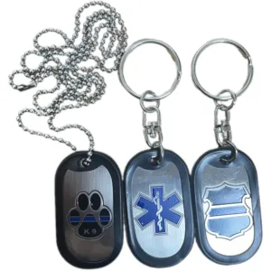 Custom Logo Blank Sublimation Stainless Steel Metal Dog Tag Engraving Necklace