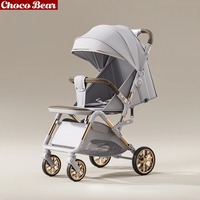 Poussette bébé pliable 2 en 1 Choco Bear Luxueuse en alliage d'aluminium de qualité aéronautique, poussette réversible bidirectionnelle