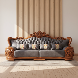 High Quality European Leather Sectional <b>Sofa</b> Set with Wood <b>Legs</b>-Durable & Comfortable Living Room Furniture - Product Image 1