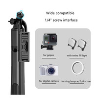 Q05 Tripod Tongkat Swafoto, Pegangan Dudukan Kamera Ponsel Rotasi 1580 BT Nirkabel Dapat Ditarik 360 Mm Semua Dalam 1 Dapat Diperpanjang