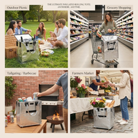 Sac de courses pliable personnalisé avec logo, imperméable et isotherme, chariot à roulettes pour les voyages et les courses
