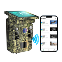 Caméra de chasse GPS 4K avec panneau solaire intégré, détection de mouvement PIR invisible 940NM, vision nocturne, contrôle par application
