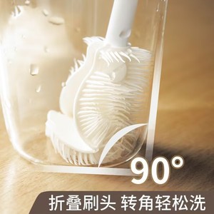 Brosse à tasses à long manche de 28 cm en PP pour le nettoyage des bouteilles, des pailles et des verres à vin - Product Image 2