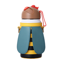 Bouteille d'eau en acier inoxydable Everich Cute de 14 oz pour enfants |   Bouteilles anti-fuite au design abeille pour la rentrée scolaire et les voyages