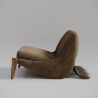 Fauteuil lounge moderne en velours et crin de cheval, fauteuils d'appoint en bois doux pour appartement, salle à manger, salon, chambre à coucher, faits à la main