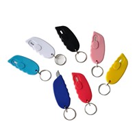 Couteaux miniatures en plastique personnalisables avec logo, porte-clés portables avec lame de 9 mm de qualité DIY, support OEM