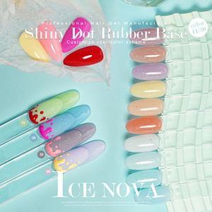 Base Coat ICE NOVA Shiny Dot Rubber, toucher doux, forte adhérence, prévient l'érosion des colorants, inodore, auto-nivelant, couleur - Product Image 6