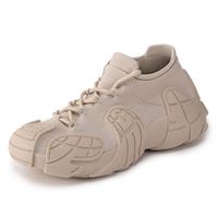 Chaussures décontractées pour hommes, respirantes, en tricot épais, avec semelle en caoutchouc antidérapante, plateforme
