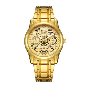 Reloj de Pulsera para Hombre <span class=keywords><strong>ORUSS</strong></span>, Color Dorado, Diseño Hueco, Cuarzo, Calendario, Estilo Ejecutivo - Product Image 1