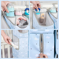 Organisateur de couches amovible pour table à langer, panier suspendu pour couches, empilable pour berceaux, parcs pour bébés, rangement mural pour essentiels de bébé