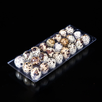 Boîte/conteneur d'emballage de plateau d'oeufs de caille en plastique transparent jetable de haute qualité 24 trous sans boucle