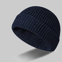 Casquette d'hiver tricotée texturée à revers, coupe-vent, 100 % acrylique, unisexe, pour le camping et les activités de plein air, usage quotidien – Nouvelle collection en promotion