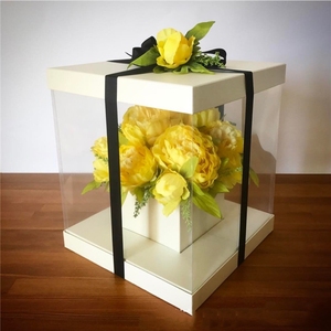 Sang trọng Ngày Valentine đám cưới vuông gấp bó hoa trong suốt hộp quà tặng gói hoa hộp - Product Image 4