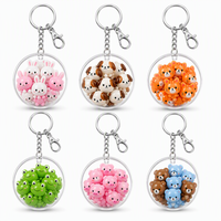 Lot de 6 balles anti-stress en TPR, sphériques, mignonnes, en forme d'animaux, à fort rebond