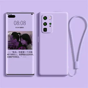 Custodia per Telefono in Silicone Liquido AilesTecca per Huawei P40 Lite P30 P20 Lite <span class=keywords><strong>Pro</strong></span> <span class=keywords><strong>Mate</strong></span> 40 30 <span class=keywords><strong>20</strong></span> <span class=keywords><strong>Pro</strong></span> con Cinturino, Cover Posteriore in Tinta Unita - Product Image 5